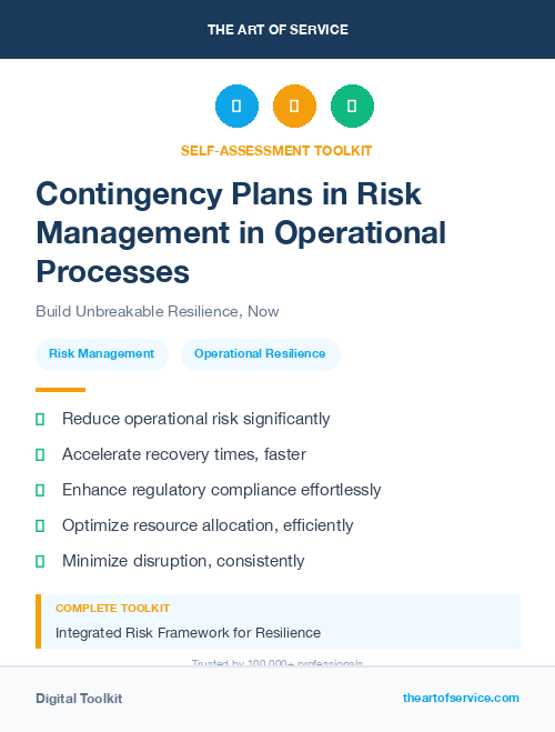 Contingency Plans in Risk Management in Operational Processes