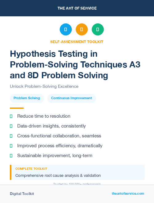 Hypothesis Testing in Problem-Solving Techniques A3 and 8D Problem Solving
