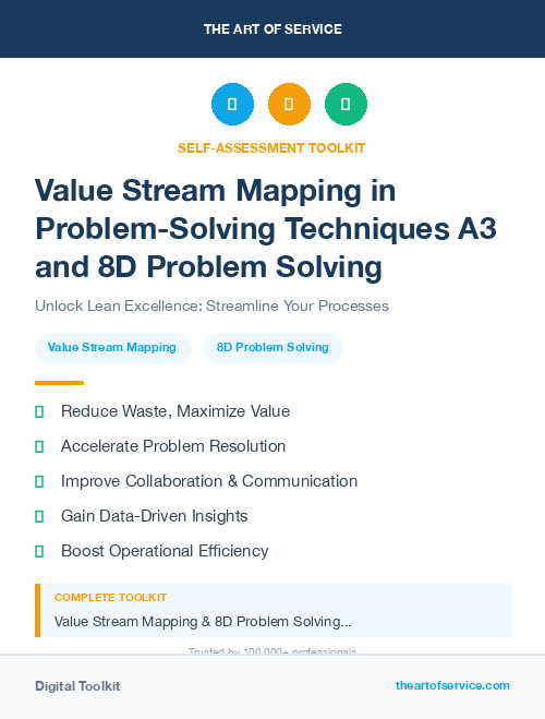 Value Stream Mapping in Problem-Solving Techniques A3 and 8D Problem Solving