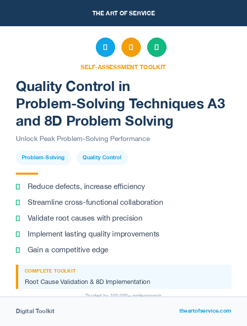 Quality Control in Problem-Solving Techniques A3 and 8D Problem Solving