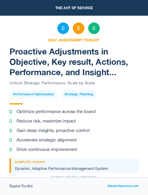 Proactive Adjustments in Objective, Key result, Actions, Performance, and Insights - OKAPI Method