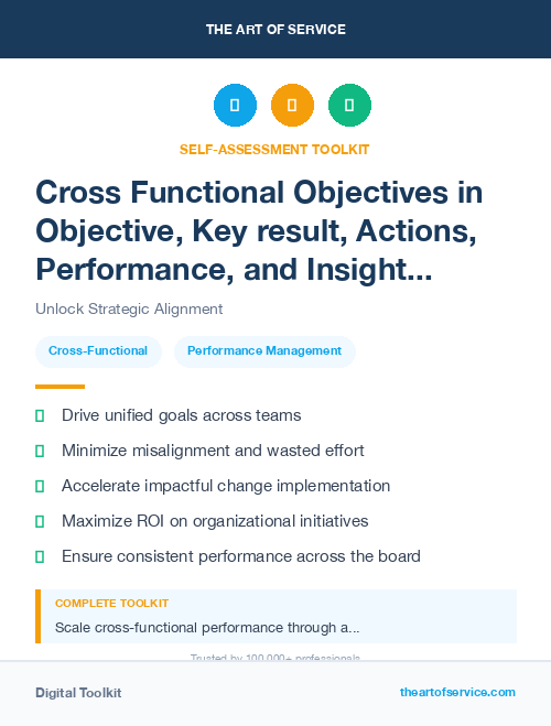 Cross Functional Objectives in Objective, Key result, Actions, Performance, and Insights - OKAPI Method