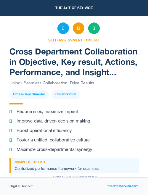 Cross Department Collaboration in Objective, Key result, Actions, Performance, and Insights - OKAPI Method