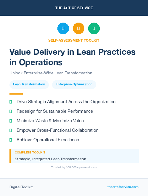 Value Delivery in Lean Practices in Operations