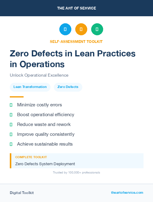Zero Defects in Lean Practices in Operations