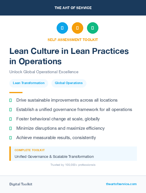 Lean Culture in Lean Practices in Operations