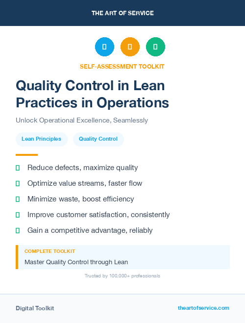Quality Control in Lean Practices in Operations