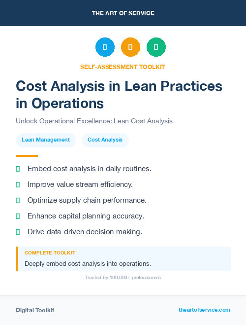 Cost Analysis in Lean Practices in Operations