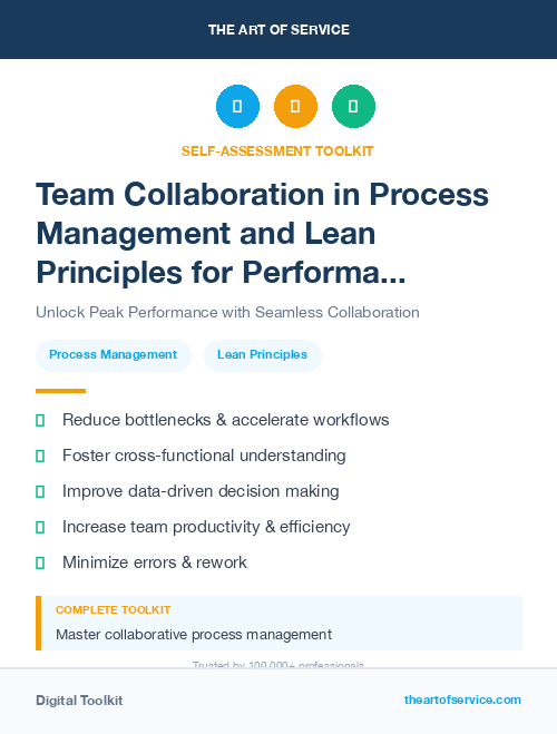 Team Collaboration in Process Management and Lean Principles for Performance Improvement
