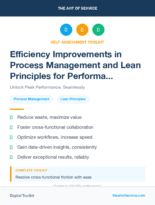Efficiency Improvements in Process Management and Lean Principles for Performance Improvement