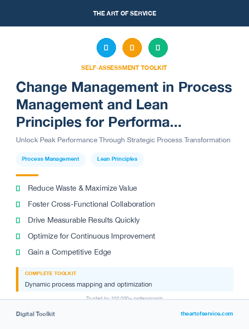 Change Management in Process Management and Lean Principles for Performance Improvement