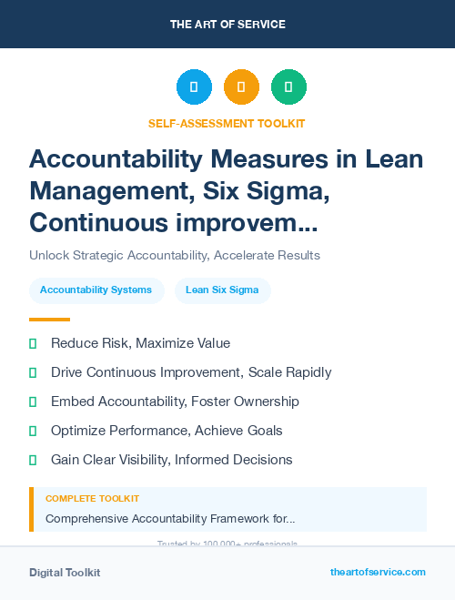 Accountability Measures in Lean Management, Six Sigma, Continuous improvement Introduction