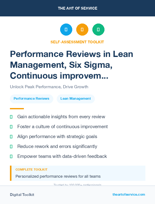 Performance Reviews in Lean Management, Six Sigma, Continuous improvement Introduction