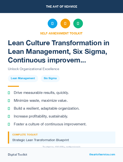 Lean Culture Transformation in Lean Management, Six Sigma, Continuous improvement Introduction