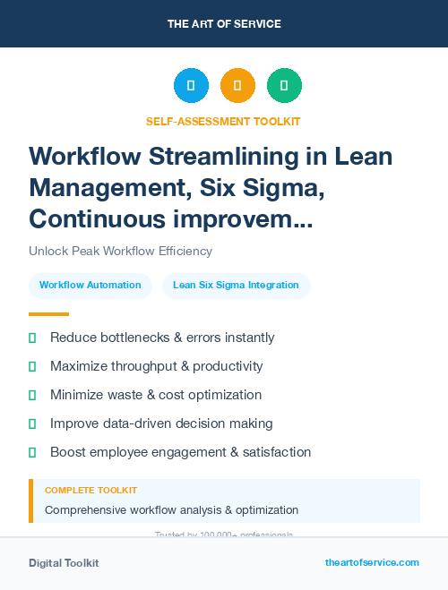 Workflow Streamlining in Lean Management, Six Sigma, Continuous improvement Introduction