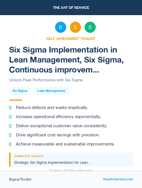 Six Sigma Implementation in Lean Management, Six Sigma, Continuous improvement Introduction
