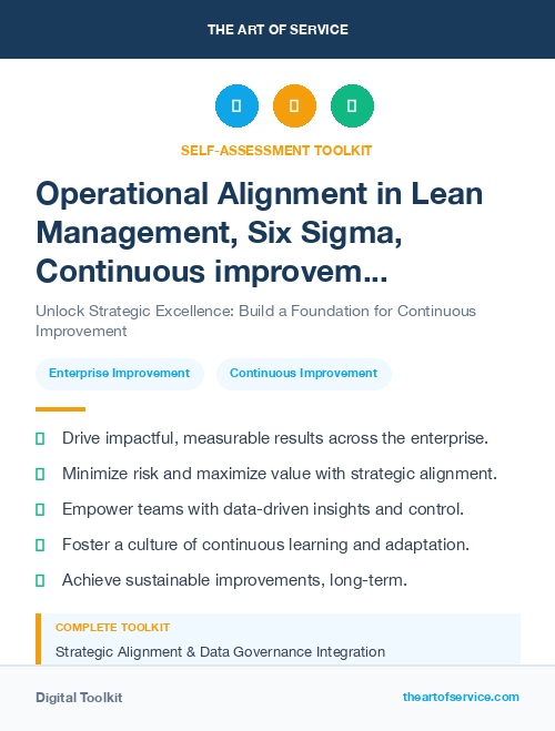 Operational Alignment in Lean Management, Six Sigma, Continuous improvement Introduction