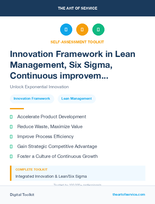 Innovation Framework in Lean Management, Six Sigma, Continuous improvement Introduction