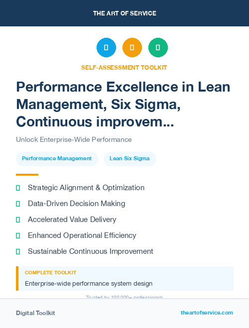 Performance Excellence in Lean Management, Six Sigma, Continuous improvement Introduction