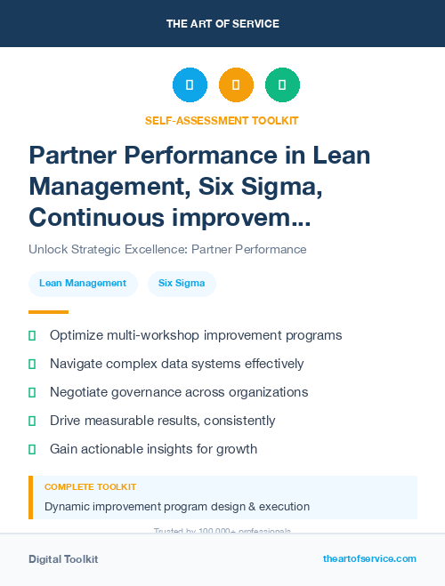 Partner Performance in Lean Management, Six Sigma, Continuous improvement Introduction