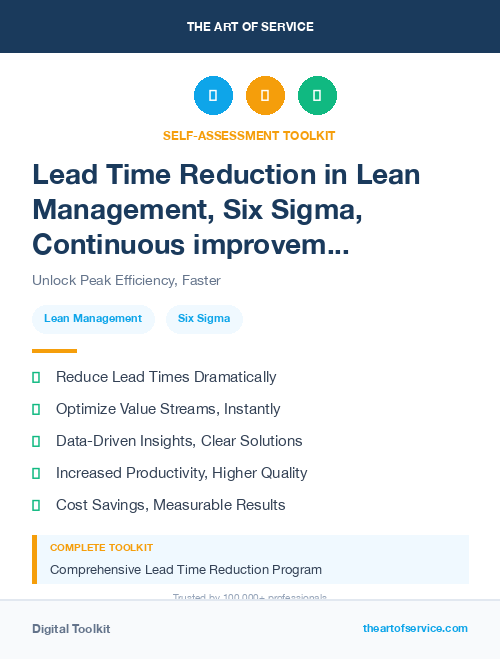 Lead Time Reduction in Lean Management, Six Sigma, Continuous improvement Introduction