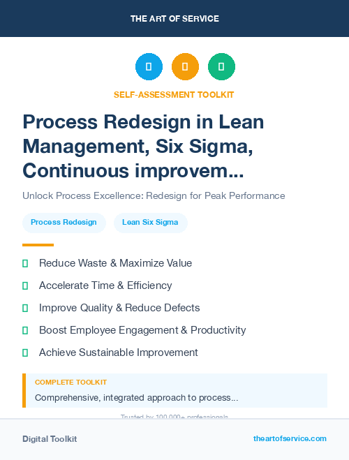 Process Redesign in Lean Management, Six Sigma, Continuous improvement Introduction