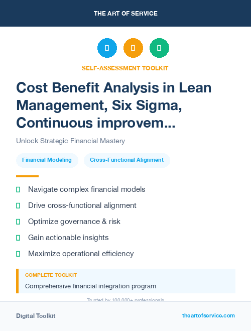 Cost Benefit Analysis in Lean Management, Six Sigma, Continuous improvement Introduction