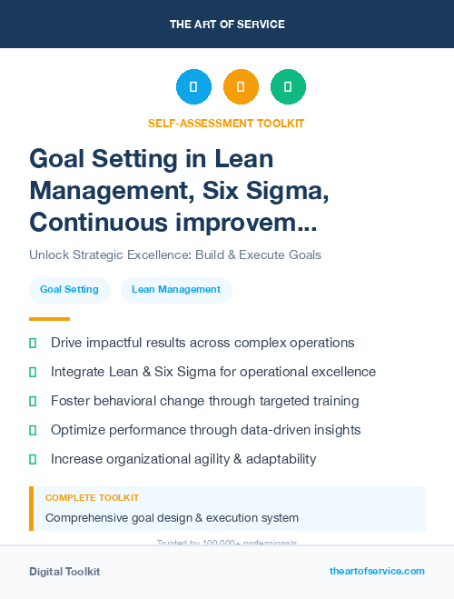 Goal Setting in Lean Management, Six Sigma, Continuous improvement Introduction