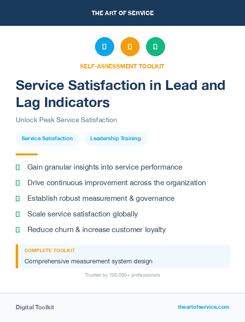 Service Satisfaction in Lead and Lag Indicators