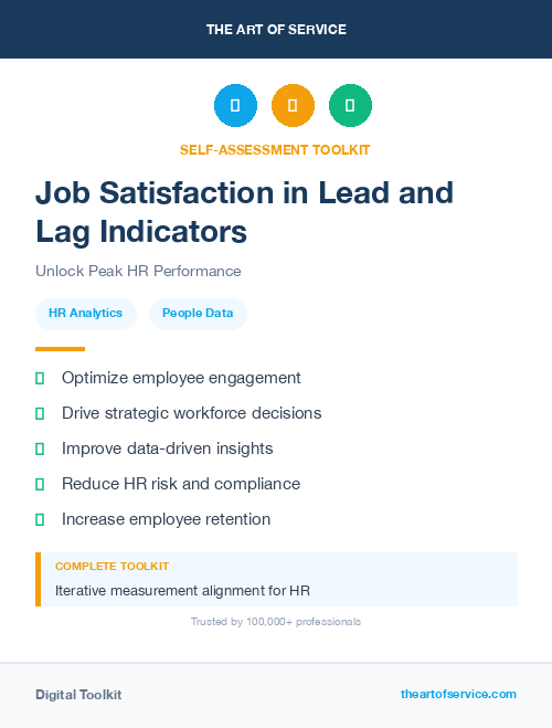 Job Satisfaction in Lead and Lag Indicators