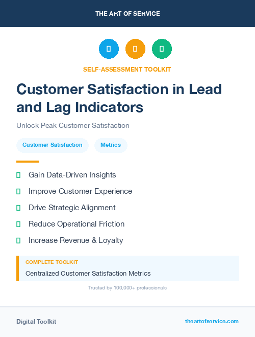 Customer Satisfaction in Lead and Lag Indicators
