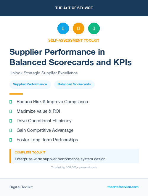 Supplier Performance in Balanced Scorecards and KPIs