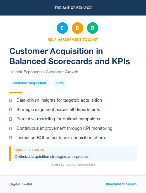 Customer Acquisition in Balanced Scorecards and KPIs