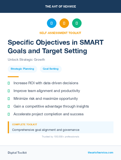 Specific Objectives in SMART Goals and Target Setting