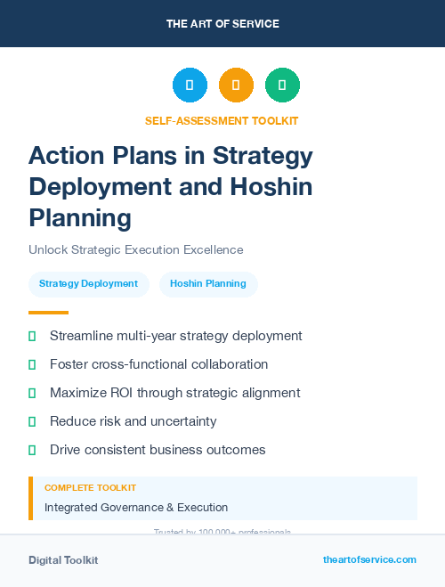Action Plans in Strategy Deployment and Hoshin Planning