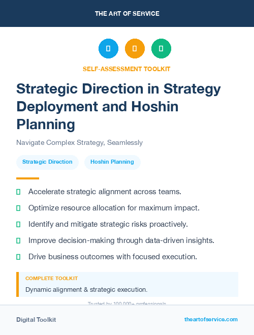Strategic Direction in Strategy Deployment and Hoshin Planning