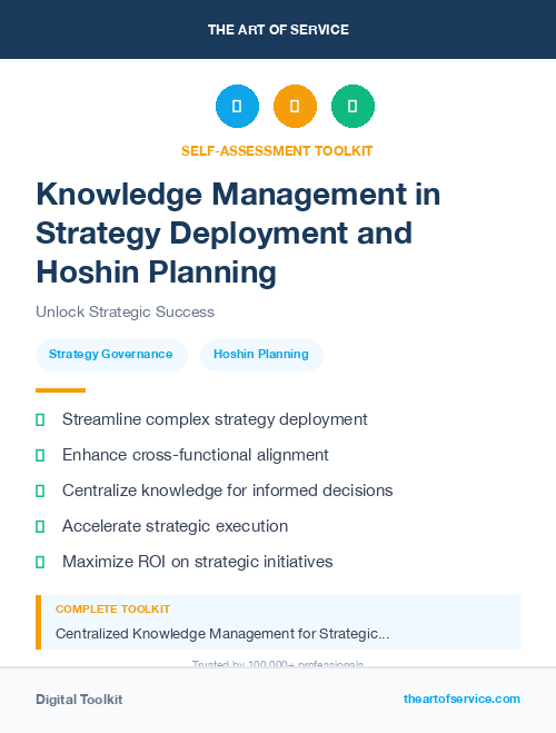Knowledge Management in Strategy Deployment and Hoshin Planning