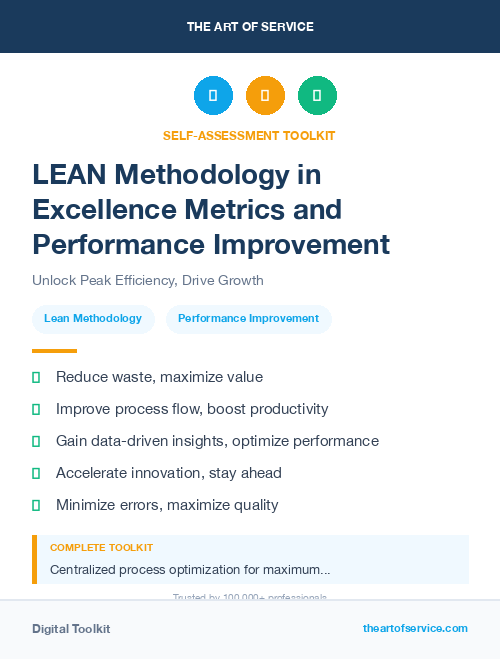 LEAN Methodology in Excellence Metrics and Performance Improvement