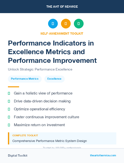 Performance Indicators in Excellence Metrics and Performance Improvement