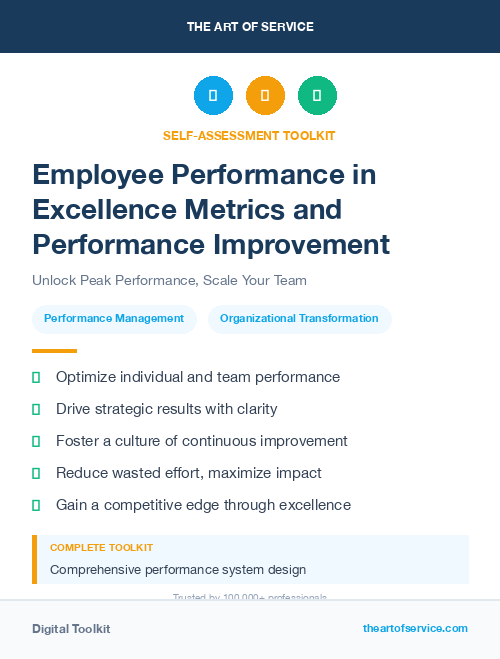 Employee Performance in Excellence Metrics and Performance Improvement