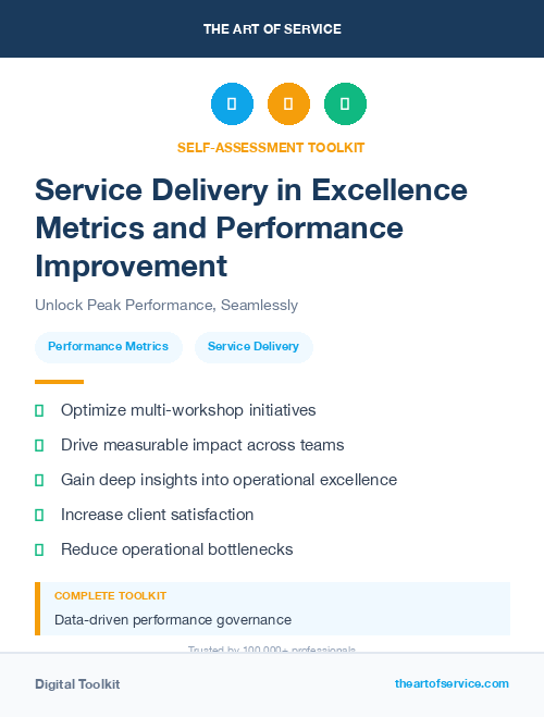 Service Delivery in Excellence Metrics and Performance Improvement
