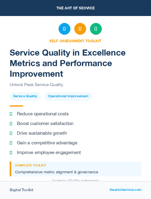 Service Quality in Excellence Metrics and Performance Improvement