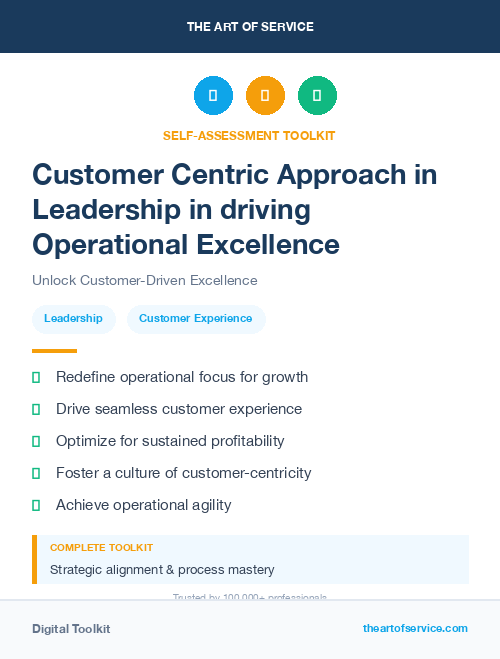 Customer Centric Approach in Leadership in driving Operational Excellence