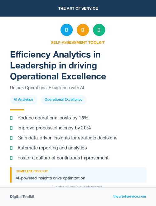 Efficiency Analytics in Leadership in driving Operational Excellence