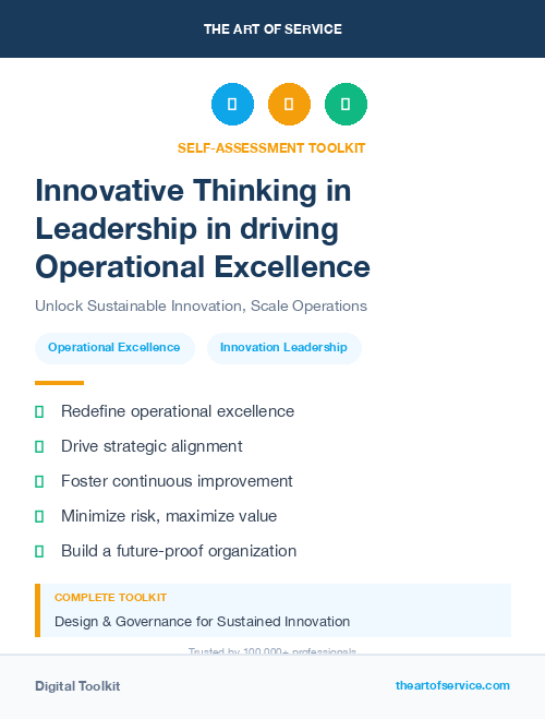 Innovative Thinking in Leadership in driving Operational Excellence