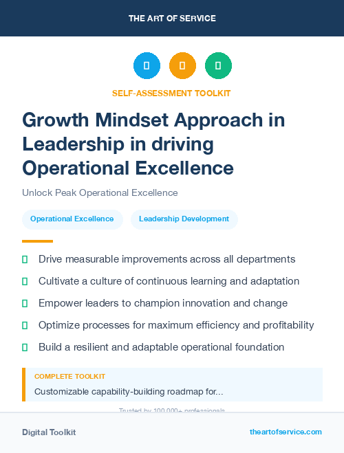 Growth Mindset Approach in Leadership in driving Operational Excellence