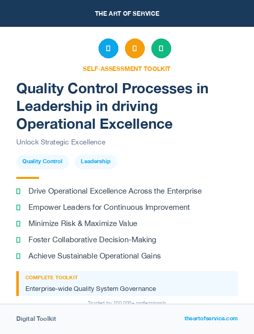 Quality Control Processes in Leadership in driving Operational Excellence
