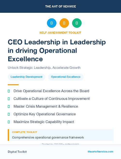 CEO Leadership in Leadership in driving Operational Excellence