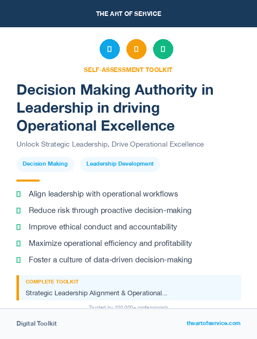 Decision Making Authority in Leadership in driving Operational Excellence