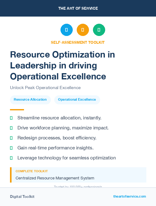 Resource Optimization in Leadership in driving Operational Excellence